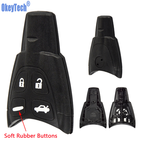 OkeyTech 4 botones coche caso clave de Fob para SAAB 93 95 9-3 9-5 WF 4 botones blandos de entrada sin llave de control remoto ► Foto 1/6