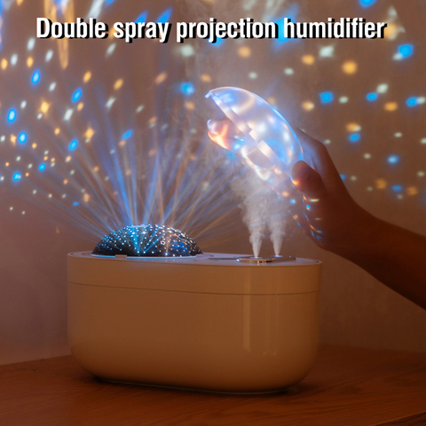 Humidificador de aire recargable con dos pulverizadores, difusor de Aroma con luz nocturna, 1000ML ► Foto 1/6