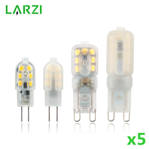 Bombilla LED G4 G9 de 3W, 5W, CA de 220V, CC de 12V, lámpara LED SMD2835, iluminación de alta calidad, reemplazo de lámparas halógenas, 5 unidades por lote ► Foto 1/6