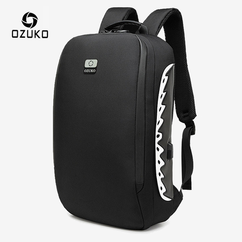 OZUKO-Mochila antirrobo para hombre, morral impermeable de moda para adolescentes, bolsa de viaje con carga USB, para ordenador portátil, nueva ► Foto 1/6