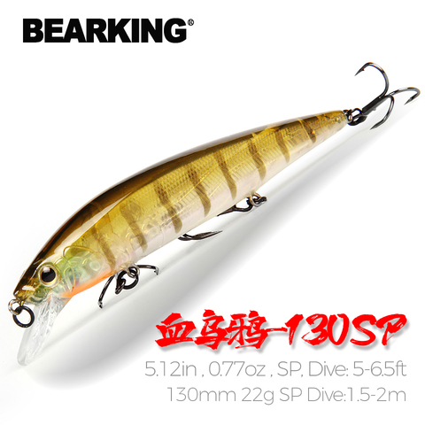 Barbearking 2022 Señuelos de Pesca calientes, colores surtidos, manivela de minnow 130mm 22g, sistema de peso de tungsteno modelo wobbler cebo de manivela ► Foto 1/6