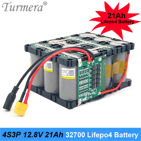 Turmera-Paquete de batería 4S3P de 12,8 V, 21Ah, 32700 Lifepo4, 4S, 40A, 100A, BMS equilibrado para barco eléctrico y fuente de alimentación incortada de 12V ► Foto 1/6