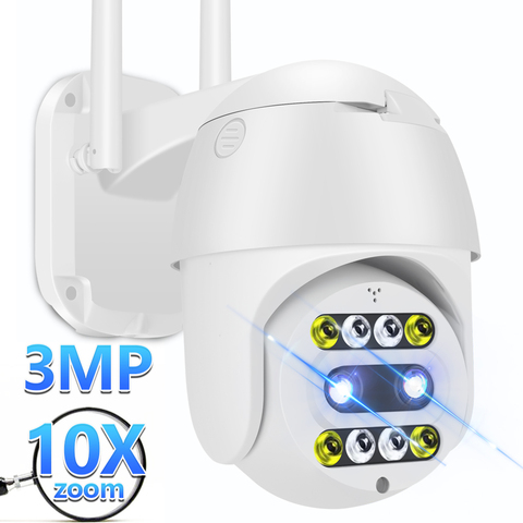 Cámara IP PTZ de seguridad con Zoom 10X, 3MP, WiFi, foco a Color, nocturna, para exteriores, domo de velocidad, impermeable, vigilancia CCTV ► Foto 1/6