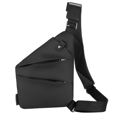 Bolso de hombro de bolsillo personal para hombre, bolsa cruzada de pecho antirrobo para bicicleta, impermeable, informal, para deportes de ciclismo, bandolera ► Foto 1/6