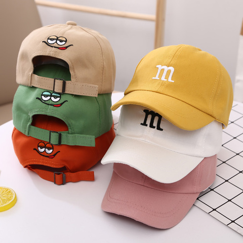 Los niños chico gorra de béisbol para niñas niño sombreros protección solar bebé sombrero de Hip Hop M carta bordado lindo chico s tapas 1-12Y ► Foto 1/6