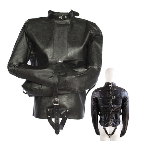 Ajustable chaqueta de esclavitud manga larga con Bdsm Bondage fetiche trajes de camisa de fuerza juguetes sexuales para juego de pareja para adultos ► Foto 1/1