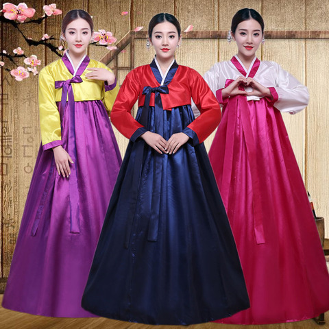 Vestido de estilo coreano tradicional Hanbok para mujer, Túnica antigua de palacio con cuello en V, Kimono de rendimiento nacional Yukata Asien ► Foto 1/5