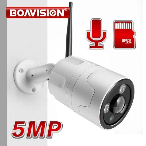 Cámara IP tipo bala HD de 1080P y 5MP, videocámara inalámbrica de seguridad CCTV con lente ojo de pez, Visión de 180 grados, IR 20M, para exteriores, P2P, APP CamHi ► Foto 1/6