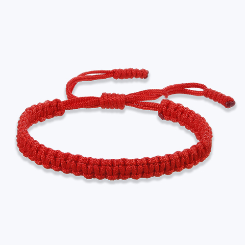 Pulseras budistas de hilo Tibetano para mujer, brazaletes de tamaño ajustable, amuleto de nudo hecho a mano, cuerda roja, pulsera de la suerte, joyería ► Foto 1/6