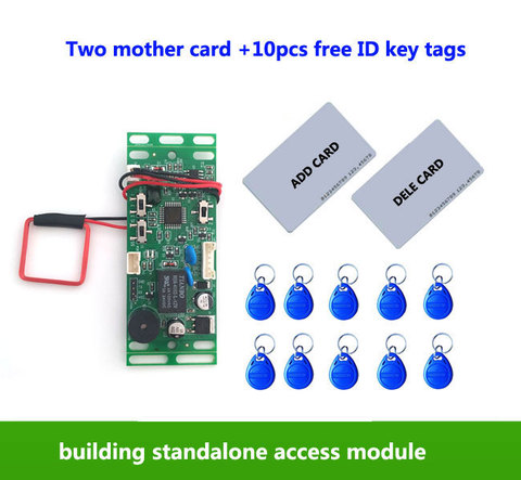 RFID ID incrustado módulo de acceso, intercomunicador buliding control de elevación de control de acceso con 2 uds tarjeta madre IC 10 Uds ID key fob,min:1 Uds ► Foto 1/6