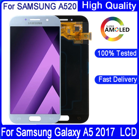 Pantalla Super AMOLED para SAMSUNG Galaxy A5 2017 Original, digitalizador de pantalla táctil, A520, A520F, SM-A520F, piezas de repuesto ► Foto 1/6