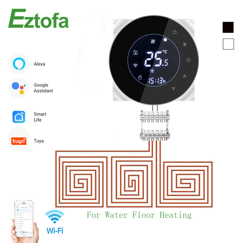 Termostato de agua inteligente 3A con Wifi, controlador de temperatura, aplicación remota para Control de calefacción de suelo y agua, funciona con Google Home ► Foto 1/6