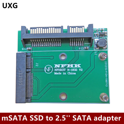 Adaptador mSATA SSD a SATA 3 de 2,5 pulgadas, tarjeta convertidora con modo de conmutación, módulo de fuente de alimentación, mini pcie ssd ► Foto 1/3