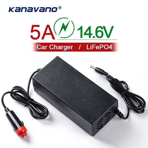 LiFePO4-cargador de batería inteligente para coche, 14,6 V, 5A, serie 4, 12V, 5A, litio, fosfato de hierro, 14,4 V ► Foto 1/6