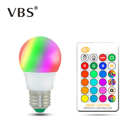 Bombilla LED RGB mágico, lámpara de iluminación inteligente AC85-265V con cambio de Color y control remoto por infrarrojos, Bombilla inteligente de 5W, 10W y 15W ► Foto 1/6