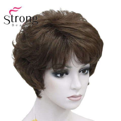 StrongBeauty-peluca completa de cabello sintético para mujer, pelo natural Rizado corto, esponjoso, 11 colores ► Foto 1/5