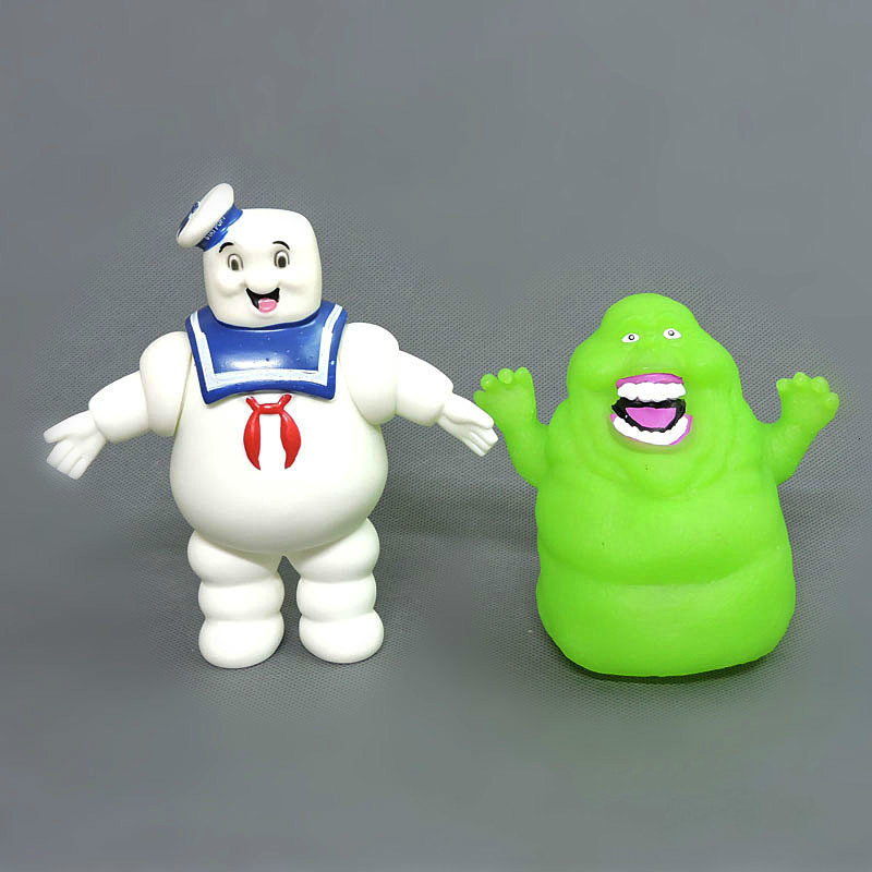 2 unids/set Anime de dibujos animados de los cazafantasmas fantasma verde  pegajoso figura de acción de muñeca PVC modelo de figuras de acción BB  juguetes para golpear para niños de Navidad -