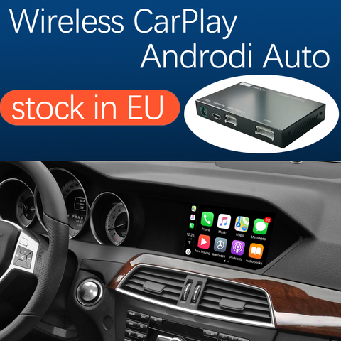 Apple Carplay inalámbrico Android Auto para Mercedes Benz Clase C W204 2013-2022, con funciones de reproducción de coches mirrorlink AirPlay ► Foto 1/5