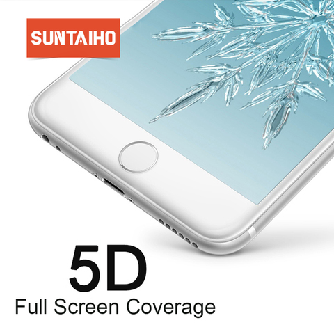 Suntaiho 5D talla frío cubierta completa cristal templado para iPhone XS Max 7 8 más borde curvado Protector pantalla para iPhone 6 s XR cristal templado film ► Foto 1/6