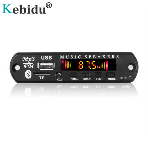 Kebidu-Módulo de Radio FM para coche, dispositivo de Audio inalámbrico con USB, TF, Bluetooth, 5V, 12V, MP3, WMA, reproductor MP3 con Control remoto ► Foto 1/6