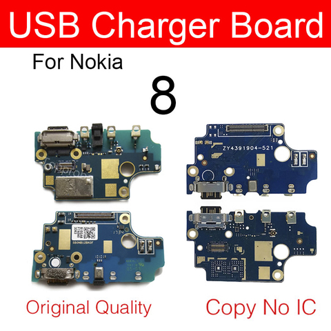 Placa de puerto de carga Usb para Nokia 8 TA-1012 conector de cargador de energía módulo Cable flexible Reparación de teléfono piezas de repuesto ► Foto 1/6