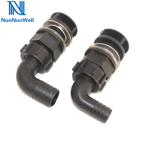 NuoNuoWell acuario codo conector de mamparo 20mm/25mm cubos Fondo tubería de salida del tanque de peces de estanque racor desagüe ► Foto 1/6