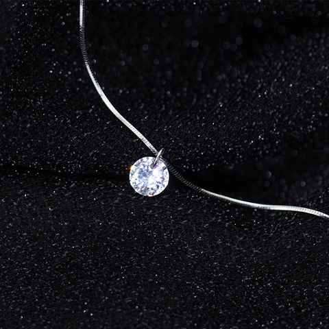 Modian 925 plata esterlina pura deslumbrante AAA Zircon colgante collar para mujeres de moda gargantilla collar de joyería fina ► Foto 1/5