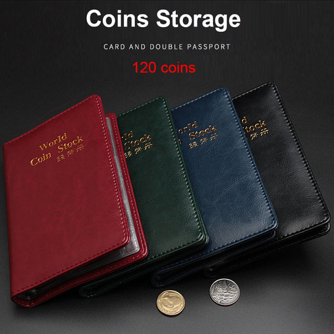 120 monedas de colección álbum dinero Moneda de fichas medallones insignias libro Almacenamiento de titular de diseño especial penique de colección tapas ► Foto 1/6