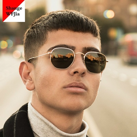 Gafas De sol hexagonales para hombre y mujer, lentes De sol De marca para conducir, UV400, 2022 ► Foto 1/6