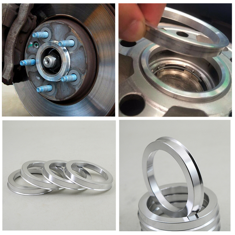 4 Uds aluminio rueda de coche Hub anillos céntricos de rueda de diámetro espaciador CENTRO DE 67,1-56,1, 67,1-59,1, 67,1-60,1, 67,1-64,1, 67,1-66,1 ► Foto 1/5