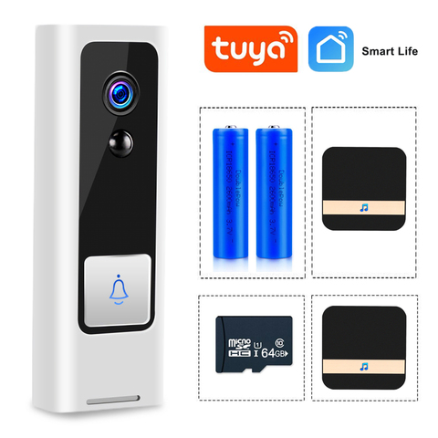 Tuya-videoportero inalámbrico con WIFI, 1080P, HD, Monitor de bebé, vida inteligente, casa, timbre, teléfono, PIR, movimiento de seguridad para hogar ► Foto 1/6