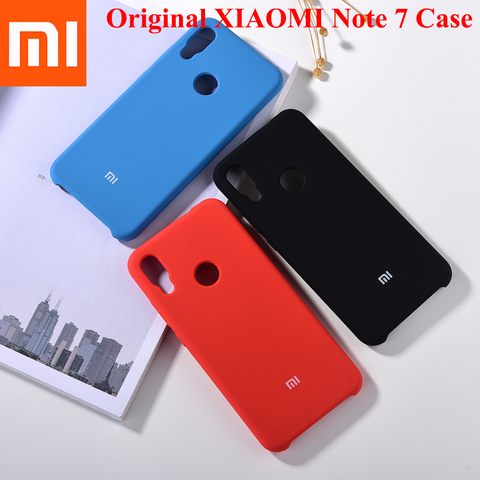 100% Original Xiaomi Redmi Note 7 funda de silicona líquida funda protectora trasera para Xiaomi Redmi Note7 carcasa de teléfono con Logo y botón ► Foto 1/6