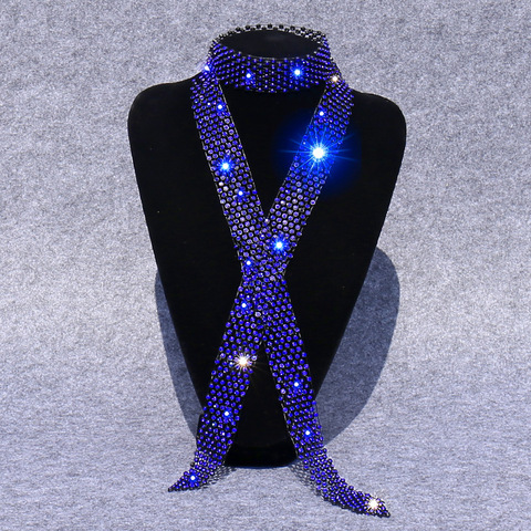 Lazos brillantes con diamantes de imitación para hombre y mujer, nuevos accesorios a la moda, corbatas hechas a mano de lentejuelas para fiesta, noche, discoteca y Bar ► Foto 1/6