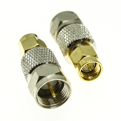 Conector de F a SMA, conector macho, Jack a SMA macho, adaptador RF Coaxial recto de Latón chapado en oro ► Foto 1/6