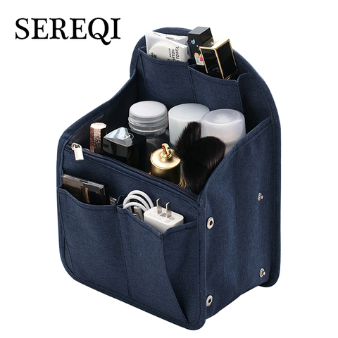 SEREQI-organizador de mochila para hombre y mujer, bolsa de viaje con múltiples bolsillos, artículos de aseo personal, accesorios de viaje ► Foto 1/6