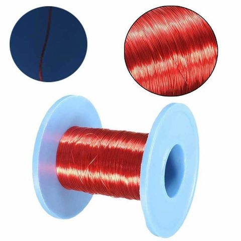 Cable rojo magnético de 100m, alambre de cobre esmaltado, bobina magnética redonda, 0,2mm ► Foto 1/3