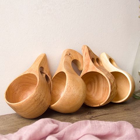 Taza de madera para té y café, taza portátil de madera Natural para beber leche con asa, artículos de decoración para el hogar, taza de té Kuksa Kasa ► Foto 1/6