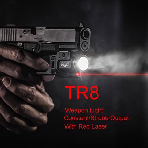 Luz LED táctica TLR de tamaño completo para arma, con láser rojo, para pistola, caza, Glock 17 19, SIG CZ, linterna láser ► Foto 1/1