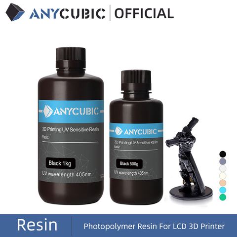 ANYCUBIC-resina UV para impresora 3D, Material de impresión de fotones, LCD sensible a los rayos UV, botella líquida Normal de 500 ml/1L, 405nm ► Foto 1/5