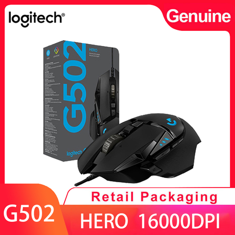 Logitech-ratón profesional para videojuegos G502 HERO, 16000DPI, con luz ajustable y sincronización para jugadores ► Foto 1/6