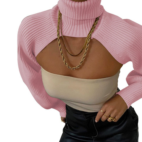 Suéter de punto de manga larga con cuello de tortuga para mujer, Jersey informal con diseño elegante, Tops para mujer 2022 ► Foto 1/6