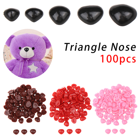 Unids/bolsa de nariz triangular para DIY para muñecas y niña, juguetes artesanales de oso, juguetes de plástico para manualidades de Nariz de seguridad, manualidades para hacer títeres, piezas de accesorios, 100 ► Foto 1/6