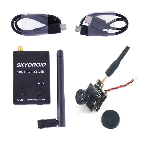 VTX-CAM transmisor mini 5,8G FPV, 48CH, 25mW, con cámara de 800TVL y receptor Skydroid OTG UVC para Android, teléfono móvil y tableta ► Foto 1/6