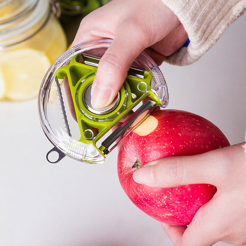 Pelador y cortador de vegetales multifuncional 3 en 1, dispositivo portátil de acero inoxidable para frutas, rallador de patata y zanahoria, accesorios de cocina ► Foto 1/6