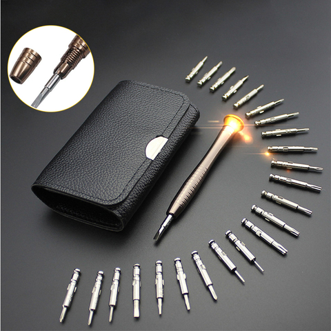 Mini destornillador de precisión de bolsillo, juego de brocas para portátil, IPhone, herramienta de desmontaje, destornillador Torx, 25 uds. ► Foto 1/6