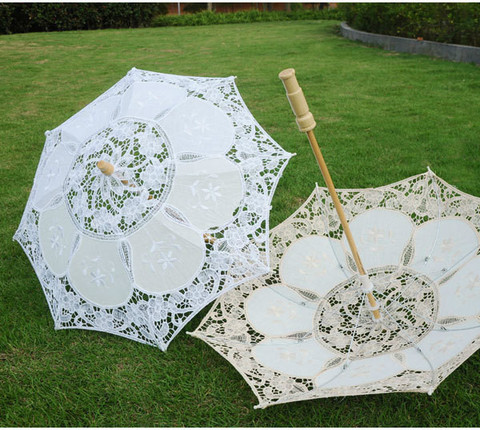 Blanco paraguas de lluvia niños de mujer de encaje paraguas boda decoración fotografía sombrilla para novia sombrilla Parasol ► Foto 1/6