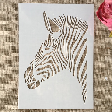 Zebra-plantillas decorativas A4 de 29cm para pared, libro de recortes colorear en relieve, bricolaje ► Foto 1/1