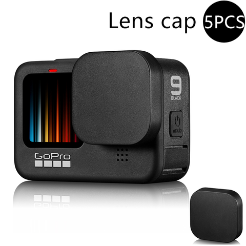 Tapa de lente de silicona blanda para Gopro Hero 9, resistente al polvo, anticaída, lentes funda protectora para cámara negra ► Foto 1/6