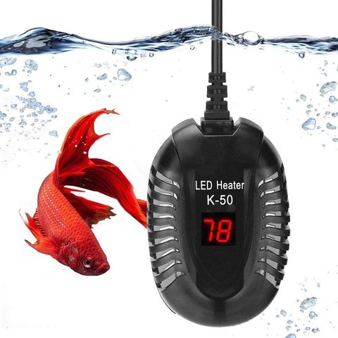 Calentador para Acuario, Ajustable Sumergible Calentador con LED Digital Controlador Externo Protector Antiexplosión para Pecera de Tortuga Betta y Pequeña 25W/50W/75W/100W ► Foto 1/6