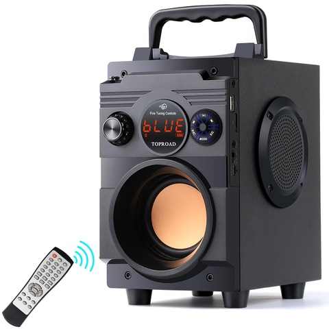 TOPROAD-altavoz estéreo inalámbrico Portátil con Bluetooth, Subwoofer de graves, columna de altavoz grande compatible con Radio FM mando a distancia AUX, 20W ► Foto 1/6